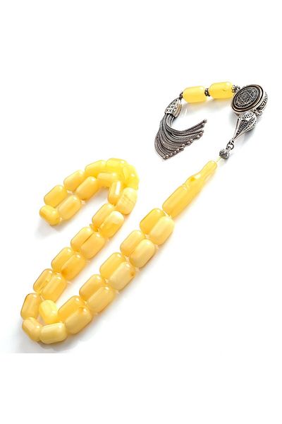 TESBİHCİBABA Collectable Egg Cut Drop Amber Rosary