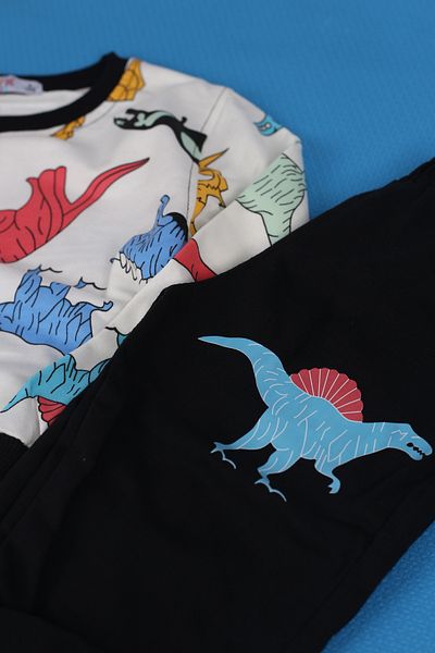 Merry Store Boy's Pajama Set with Dino Pattern