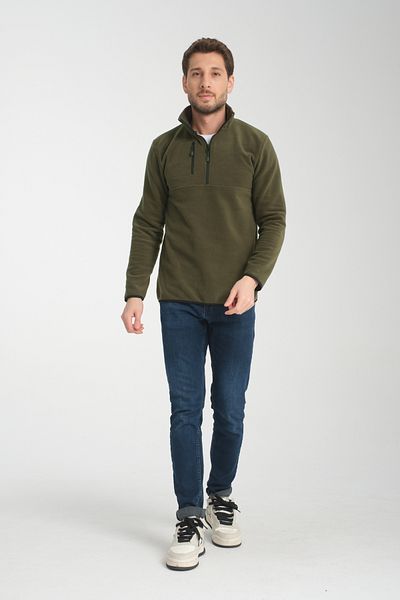 KAPHONE Men's Half Zipper Fleece Sweatshirt