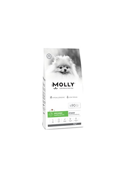 Molly Mini Puppy Kuzu Etli & Yaban Mersinli Küçük Irk Yavru Köpek Maması 2 Kg