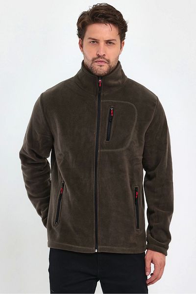 BASTI0 Unisex Men's Women's Outdoor Pocket Full Zipper Fleece