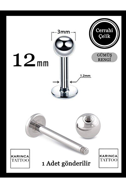 Karınca Piercing 12 Mm En Uzun Bar Labret Dudak Snake Bites Şişmiş Büyük Piercing Kulak Conch
