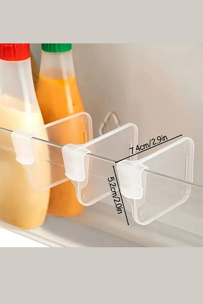 No8 Atölye 3 Pack Refrigerator Side Door Organizer, Multifunctional Thick Clear Storage Shelf Divider