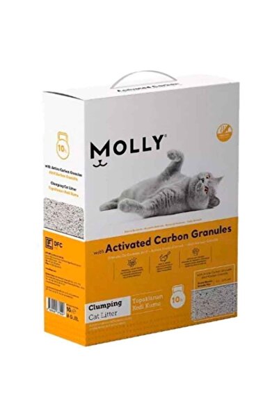 Molly Aktif Karbonlu Topaklaşan Kedi Kumu 10 LT