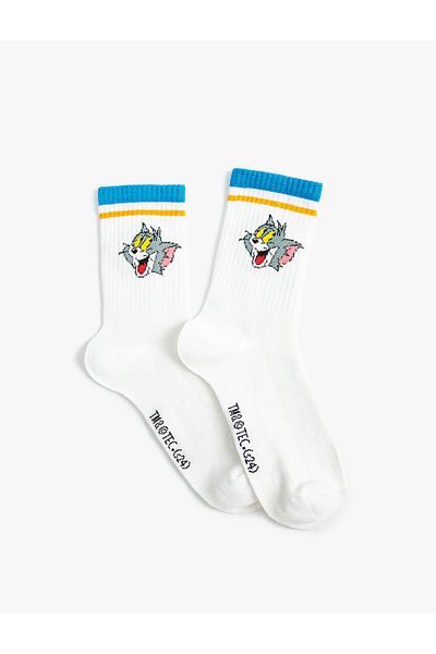 Koton Tom and Jerry Socks Licensed Embroidered