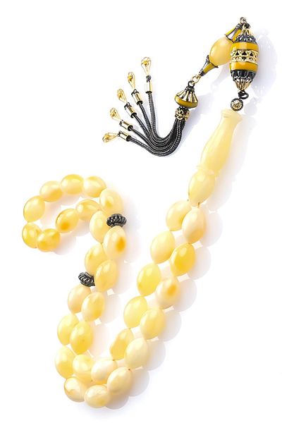 TESBİHCİBABA Premium Class Kaliningrad Large Size Drop Amber Rosary