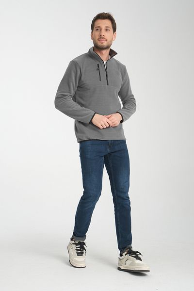 KAPHONE Men's Half Zipper Fleece Sweatshirt