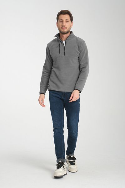 KAPHONE Men's Half Zipper Fleece Sweatshirt