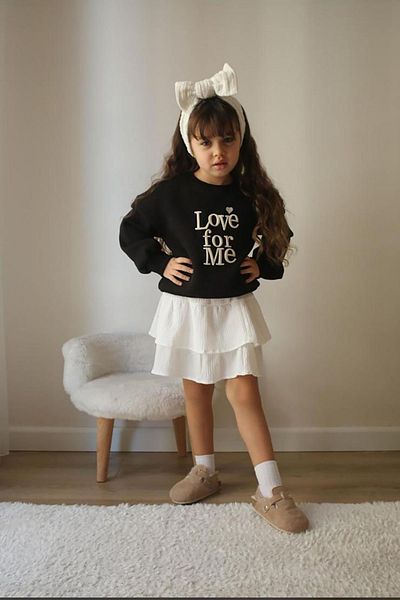 My Kids Wear Set elegant pentru fete cu fustă bandană (top cu trei fire)