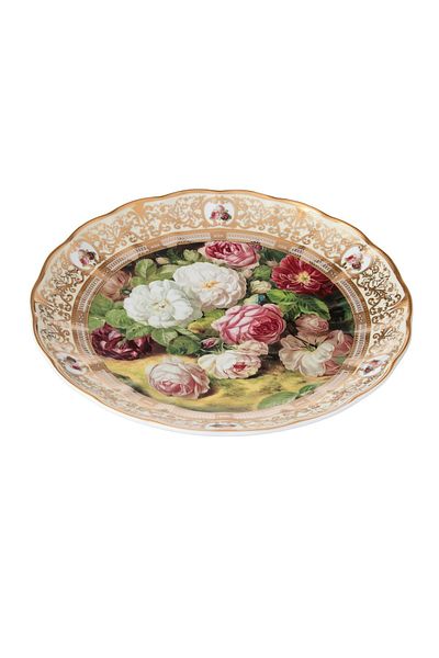 Dania Luxury design porcelain fruit plate, roses, 30 cm