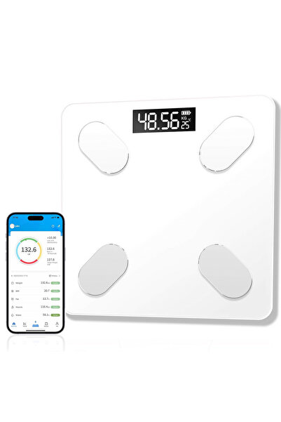 NOYİSKA Dijital Baskül Tartı Akıllı Elektronik Yağ Su Kas Vücut Kitle Endeksi...
