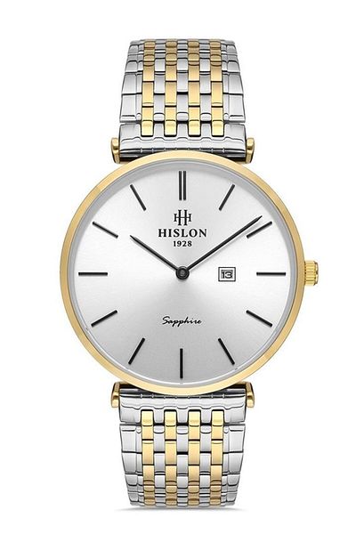 Hislon Cl119t-03sg Men's Gold Wristwatch - Thin Slim Cut