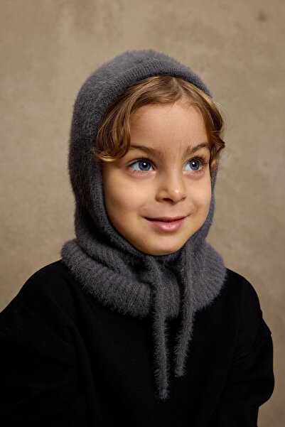 Fahhar Kids Căciulă cu balaclava moale antracit