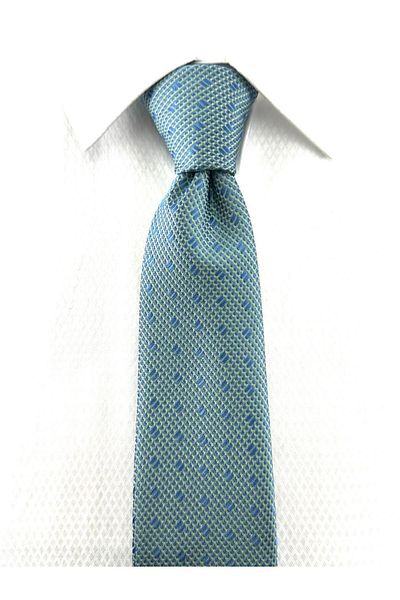 PİERRONİ Water Green Blue Patterned Handkerchief Tie