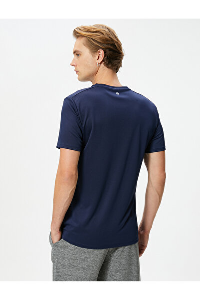 Koton Sport T-Shirt Reflektierender Aufdruck Kurzarm Rundhals