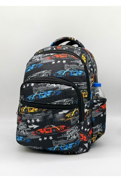 Bevitton Men's First School Bag - Car Pattern, Set of 3, Black