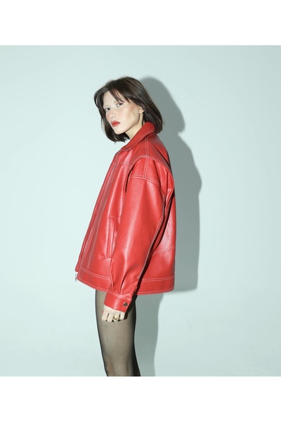 The One Shine Nova Kırmızı Bomber Ceket