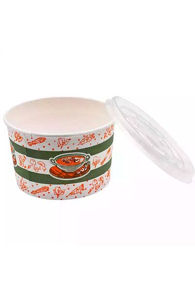 YOK YOK AMBALAJ Soup Bowl with Lid 100 Pieces - 100 Luxury Spoons