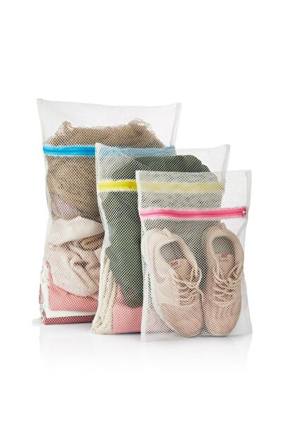 HERA CONCEPT 3 Adet Çamaşır Yıkama Filesi Renkli Fermuarlı