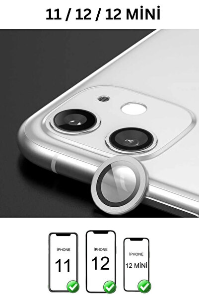 favorscase Apple Iphone 11 / 12 / 12 Mini Uyumlu Kamera Koruma Renkli Lens Ko...