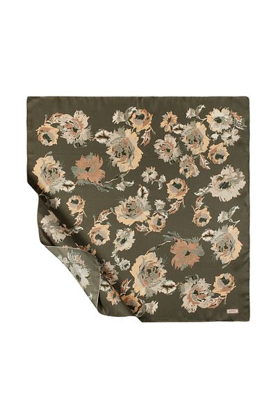 ipekevi KHAKI GREEN Silkveil Silk Scarf 1185 - Χακί Πράσινο