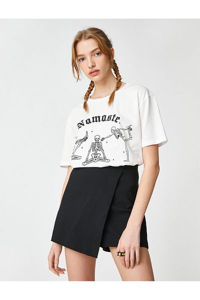 Koton Printed T-Shirt Cotton Crew Neck Short Sleeve