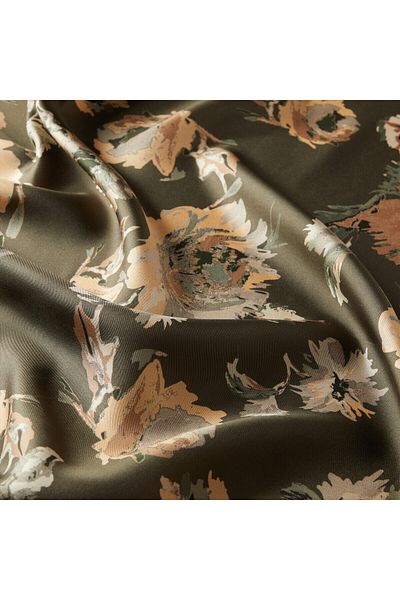 ipekevi KHAKI GREEN Silkveil Silk Scarf 1185 - Χακί Πράσινο