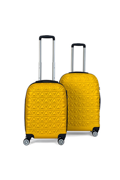 Reymond Luggage Piramit Desen ABS Seyahat Valizi, Canyon Serisi,  Sarı - Kabi...