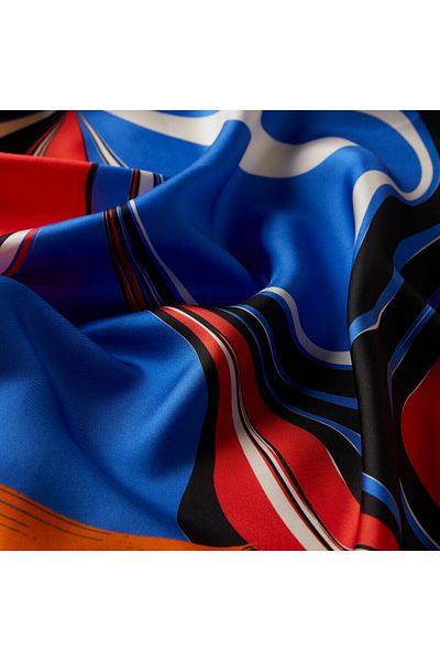 ipekevi Black - Blue Silk Scarf 1286