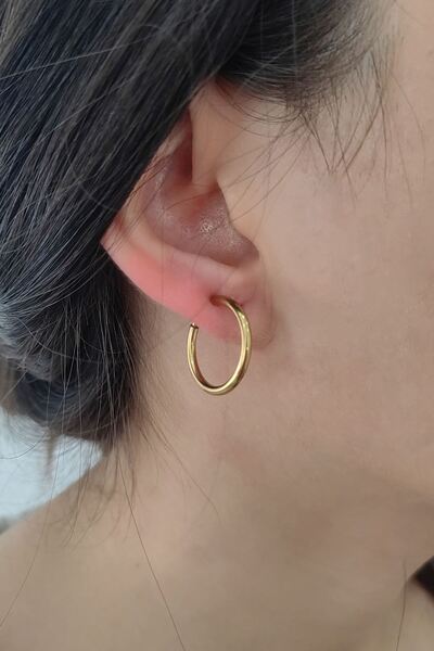 Chavin 16 mm 2 Adet Çelik Gold Deliksiz Kulaklar İçin Kapama Küpe ev25sr-16