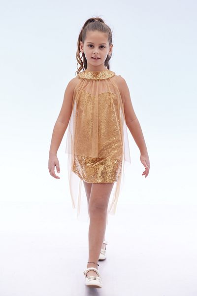 AHENGİM Μοντέρνο βραδινό φόρεμα με παγιέτες Cape Girl - Ak2244