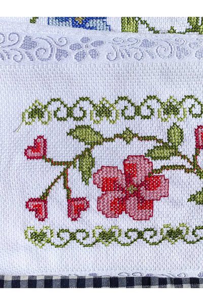 Peacock Premium Gift and Dowry Towel with Cross Stitch Embroidery