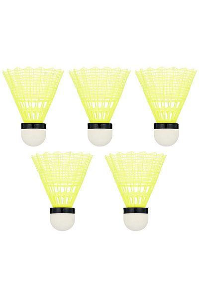 Li-Ning Smash Nylon Badminton Shuttlecocks (YELLOW, SLOW SPEED) | Durable Synthetic Cork