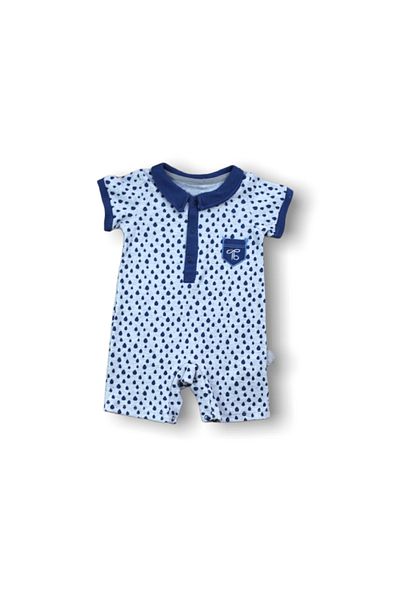 DEFNADA 6-9 9-12 12-18 Months Galaxy Printed Short Sleeve Baby Boy Romper with Snap Fasteners