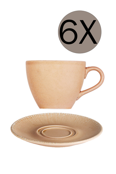 İD FİNE Porselen Adel Alzar Cappuccino Fincanı 230 cc ve Tabağı 16 cm (6 Kişi...