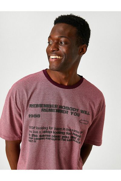Koton Striped Printed T-Shirt