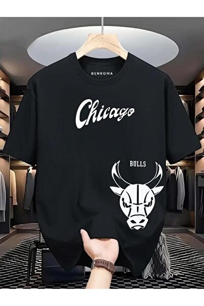 E-ROMA Tricou oversize cu imprimeu Chicago Bulls