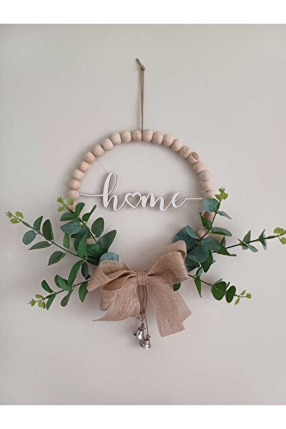 Home Okaliptüs ahşap boncuk home kapı süsü