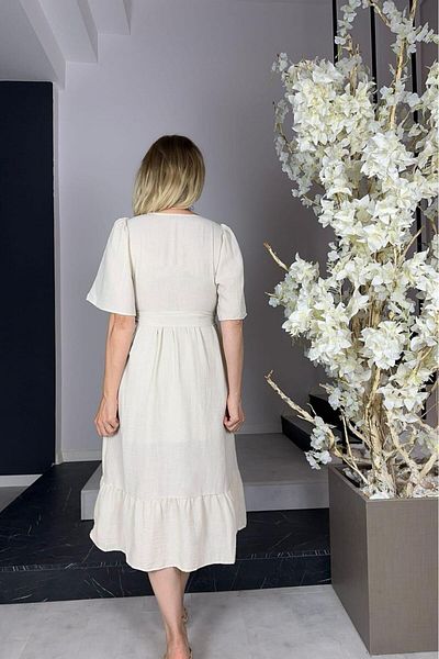 gesmoda Rochie de in bej - G1027 Detaliu dantela