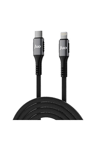 Juo 27W USB Type-C to Lightning iPhone iPad Örgülü Hızlı Şarj ve Data Kablosu...