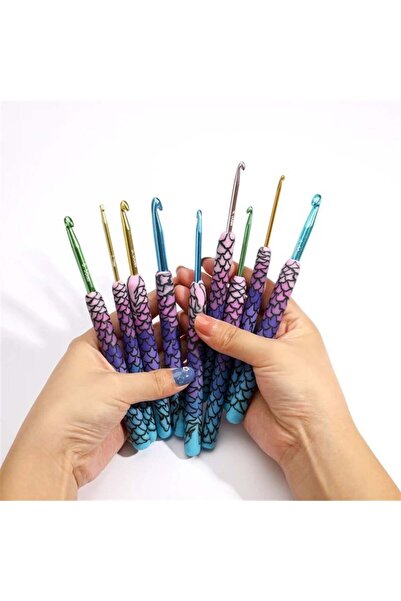 yumakça Örgü Tığ Seti | Mor Le-48 9 Adet