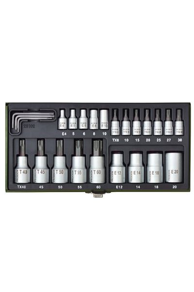 PROXON 23102 Torx Nut Socket Wrench Special Set 24 Piece Set