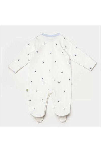 Biorganic Love Floral Baby Rompers Ecru Lilac