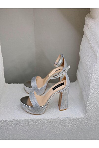 NUR KARACA 24Y9410 TAŞLI TEK BANT 13CM PLATFORM TOPUKLU AYAKKABI KADIN