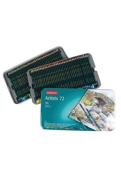 Derwent 72 Colors Dry Paint Pencils - Artists Tin Box