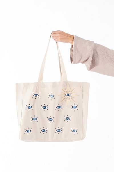 The Lycos "Eyez" Canvas Tote Shoulder and Beach Bag