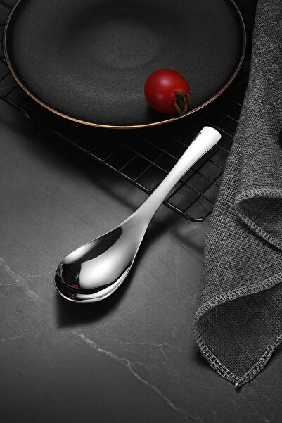 Chavin 6Pcs 304 Steel Crisp Spoons - 14cm Silver Dessert Ice Cream and Breakfast Set