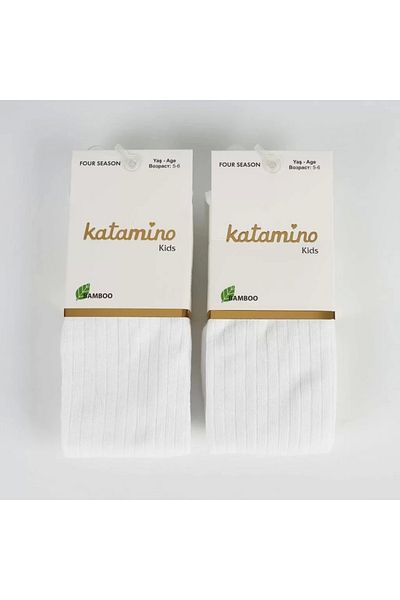 Eng Katamino Beyza Girl Bamboo Pantyhose 1-5 Years K30205 White