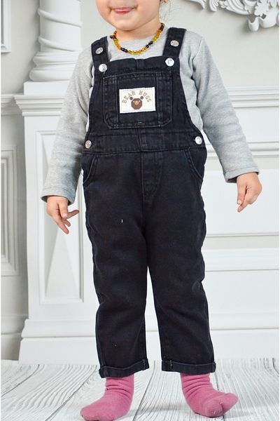 Ede Tekstil Girl's and Boy's Black Slopet Jeans