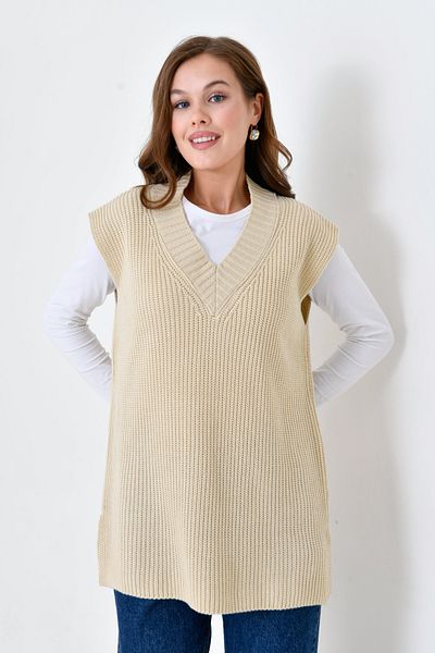 NİSUM MODA Nisum V-Neck Knitwear Slip Pullover